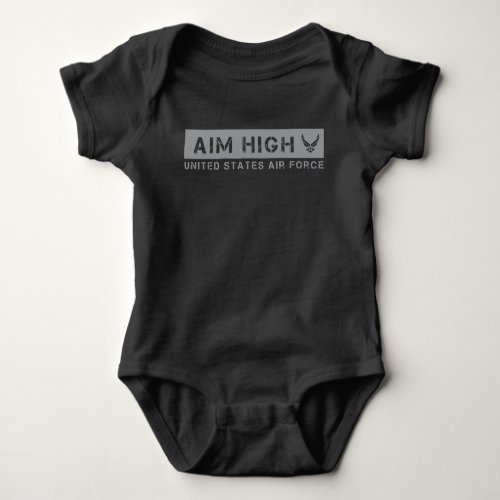 US Air Force  Aim High _ Grey Baby Bodysuit
