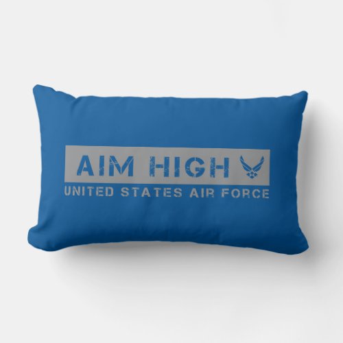 US Air Force  Aim High _ Grey Lumbar Pillow