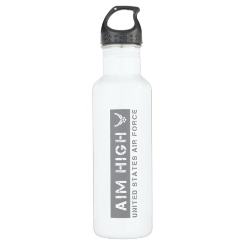US Air Force  Aim High _ Grey Stainless Steel Water Bottle