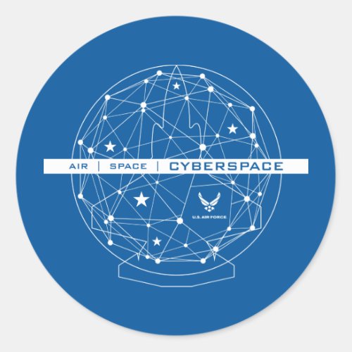 US Air Force  Air Space Cyberspace Classic Round Sticker