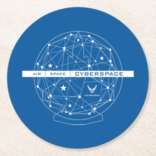 US Air Force  Air Space Cyberspace Round Paper Coaster