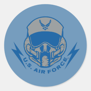 U.S. Air Force   Blue Helmet Classic Round Sticker