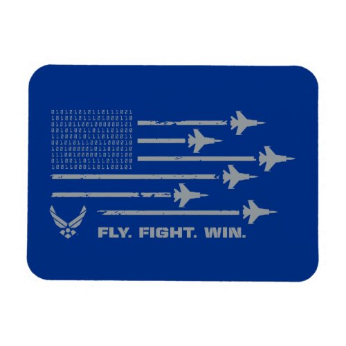 US Air Force  Fly Fight Win _ Gray Magnet