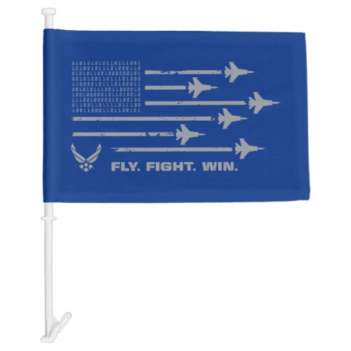 US Air Force  Fly Fight Win _ Grey Car Flag