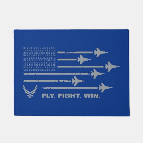 US Air Force  Fly Fight Win _ Grey Doormat