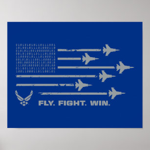 U.S. Air Force   Fly. Fight. Win - Grey Poster