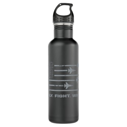US Air Force  Fly Fight Win _ Grey Stainless Steel Water Bottle