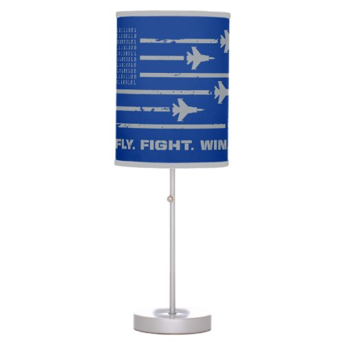 US Air Force  Fly Fight Win _ Grey Table Lamp