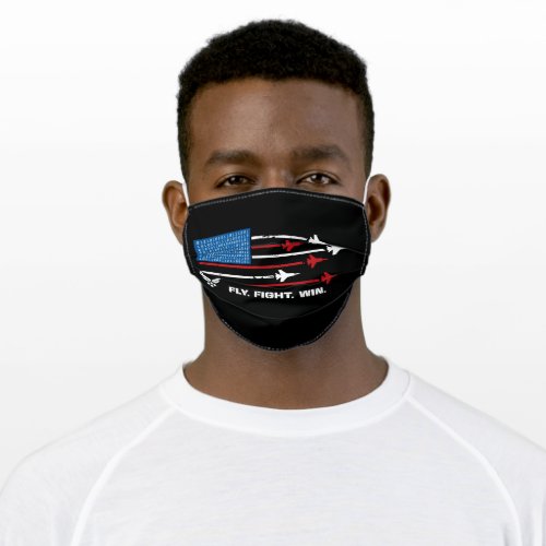 US Air Force  Fly Fight Win _ Red  Blue Adult Cloth Face Mask