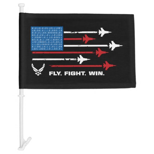 US Air Force  Fly Fight Win _ Red  Blue Car Flag