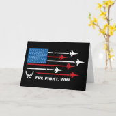U.S. Air Force | Fly. Fight. Win - Red & Blue Card (Yellow Flower)