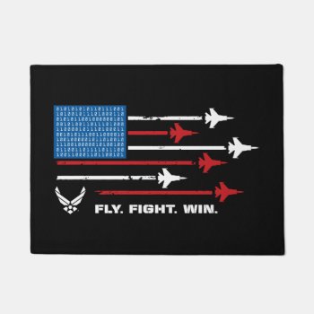 U.s. Air Force | Fly. Fight. Win - Red & Blue Doormat by usairforce at Zazzle