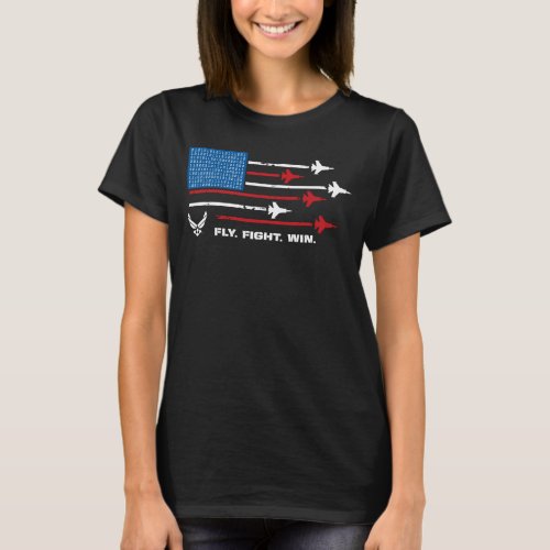 US Air Force  Fly Fight Win _ Red  Blue T_Shirt