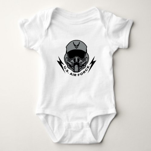 US Air Force  Grey Helmet Baby Bodysuit