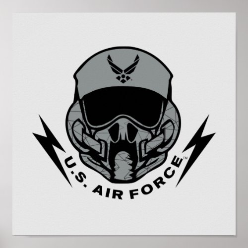 US Air Force  Grey Helmet Poster