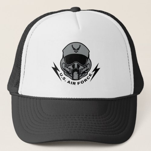 US Air Force  Grey Helmet Trucker Hat
