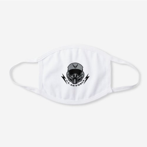 US Air Force  Grey Helmet White Cotton Face Mask