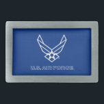 U.S. Air Force Logo - Blue Belt Buckle<br><div class="desc">Show your support of the United States Air Force with these classic Us Air Force logos.</div>