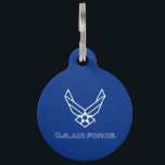 U.S. Air Force Logo - Blue Pet ID Tag<br><div class="desc">This design showcases the official U.S. Air Force logo on a striking blue background. Symbolizing pride,  dedication,  and service,  it’s a timeless and patriotic tribute to the United States Air Force and its rich tradition of excellence.</div>