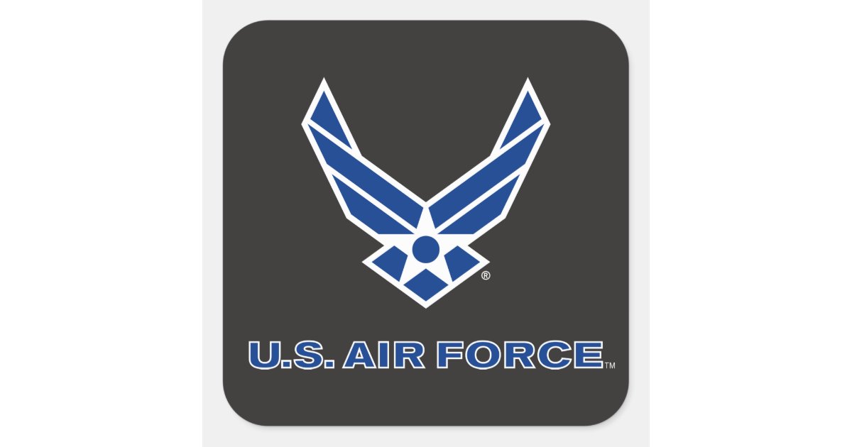 U S Air Force Logo Blue Square Sticker Zazzle Com