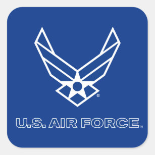 U.S. Air Force Logo - Blue Square Sticker