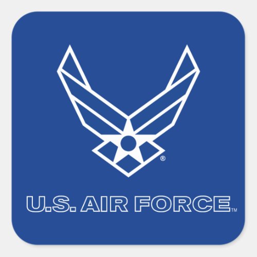 US Air Force Logo _ Blue Square Sticker