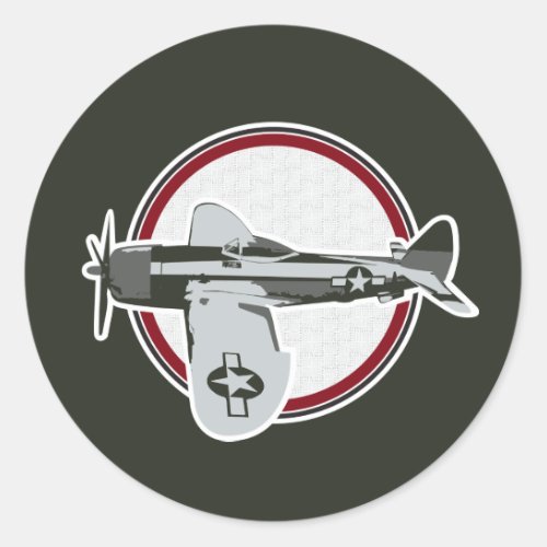 US Air Force Plane Classic Round Sticker