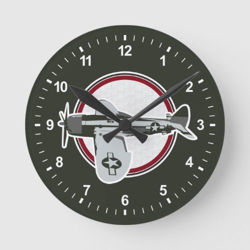 US Air Force Plane Round Clock