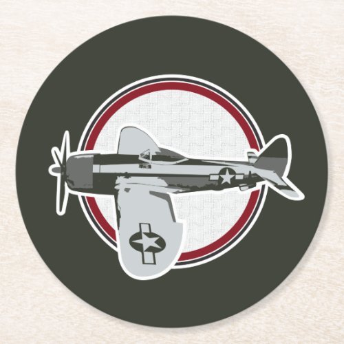 US Air Force Plane Round Paper Coaster