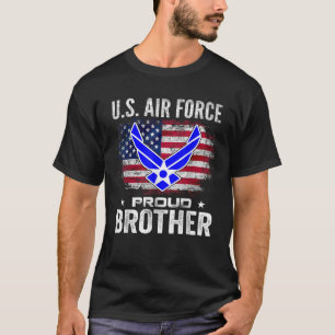 U S Air Force Proud Brother With American Flag Gif T-Shirt