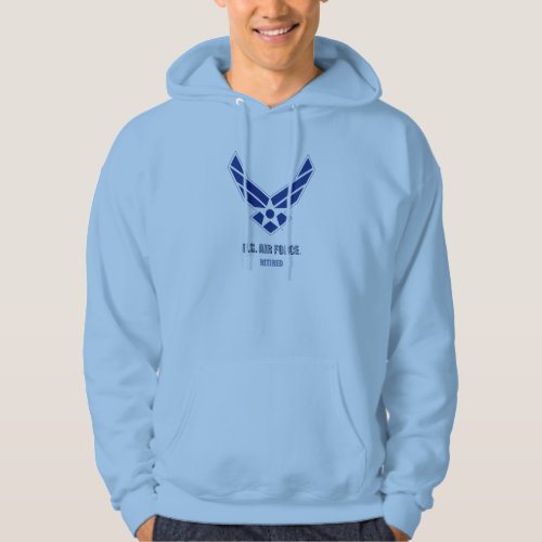 US Air Force Retired Mens Basic Hooded Hoodie