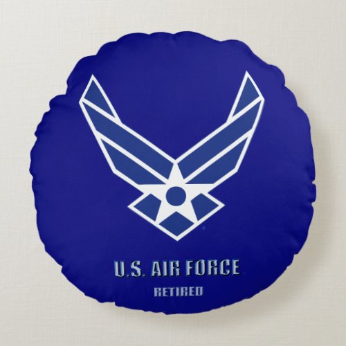 US Air Force Retired Round Pillow