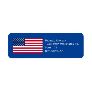U.S. American Flag Custom Personalized Patriotic  Label