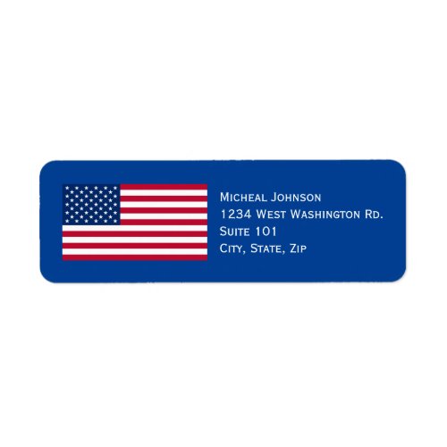 US American Flag Custom Personalized Patriotic  Label