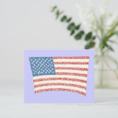 U S American Flag in pointillism, on postcards (Standing Front)