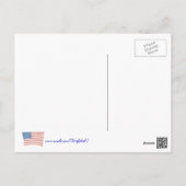 U S American Flag in pointillism, on postcards (Back)