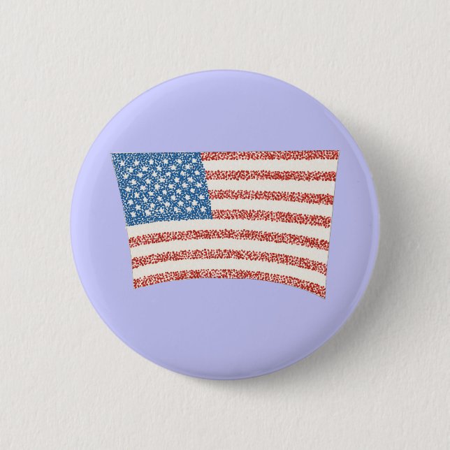U.S. American Flag in pointillism, pin on buttons (Front)