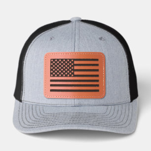 U.S. American Flag Leather Patch Hat