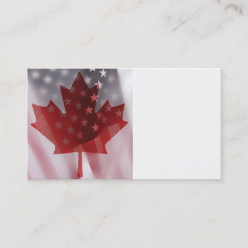 Customizable U.S. and Canada flags business card