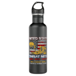 U.S Army Combat Medic Veteran Vintage Honor Duty C Stainless Steel Water Bottle