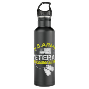 U.S. Army Proud Army veteran vet gifts 75 Stainless Steel Water Bottle