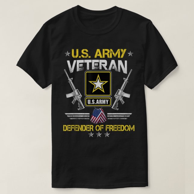 U.S. Army Proud Army Veteran Vet Shirt US Military (Design Front)