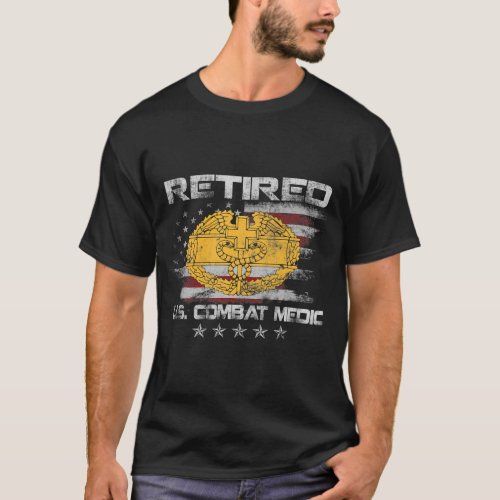 US Army Retired Combat Medic Proud Veteran Medica T_Shirt