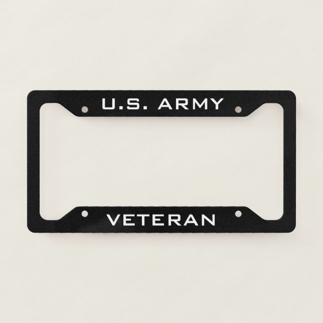 U.S. Army Veteran Black License Plate Frame (Front)