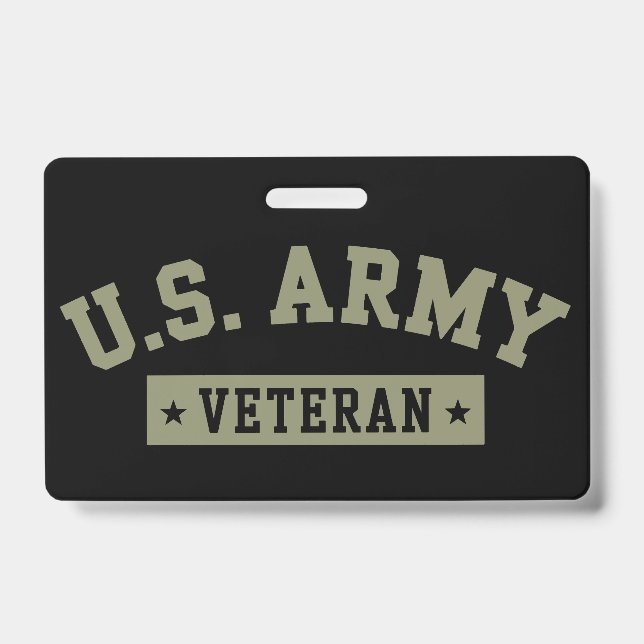 U.S. Army Veteran Veterans America American Flag Badge (Front)