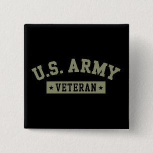 U.S. Army Veteran Veterans America American Flag Button