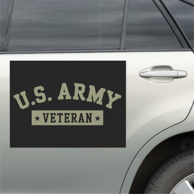 U.S. Army Veteran Veterans America American Flag Car Magnet (In Situ)