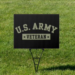 U.S. Army Veteran Veterans America American Flag Sign