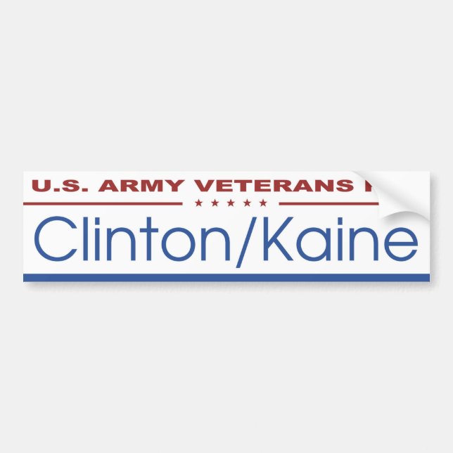 U.S. Army Veterans for Clinton/Kaine BumperSticker Bumper Sticker (Front)