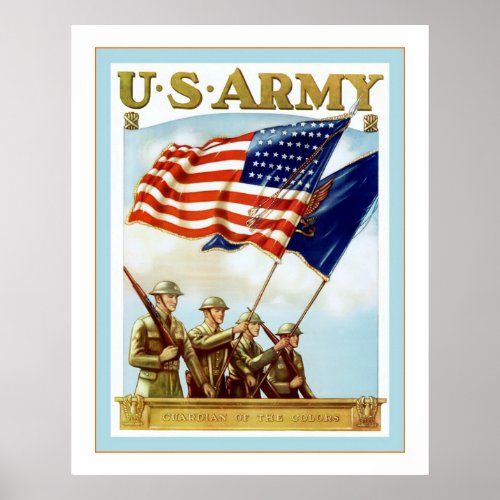 US ArmyVintage World War 2 Poster